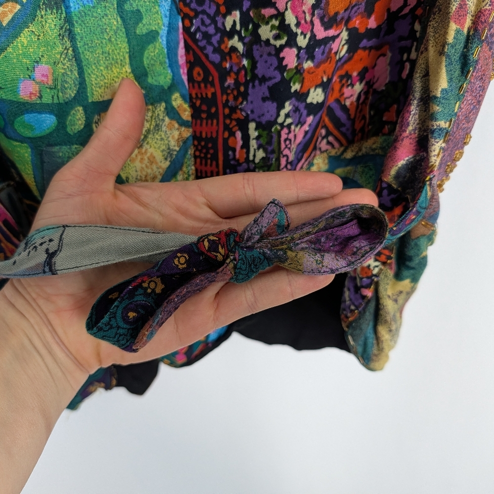 Vintage Patchwork Vest Beaded - image 8